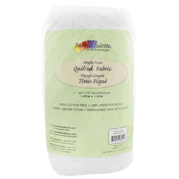 FABRIC CREATIONS Quilted Fabric - White - 1.8 x 1m (2yds x 42″)